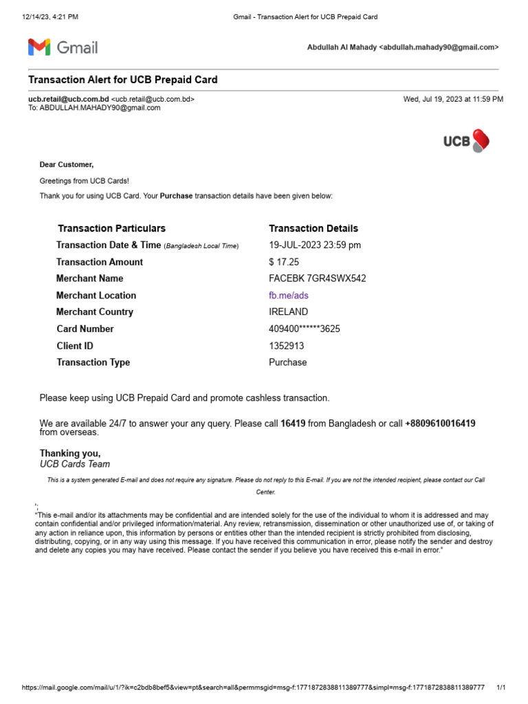 Gmail - Transaction Alert for UCB Prepaid Card3(Invalited) | PDF ...