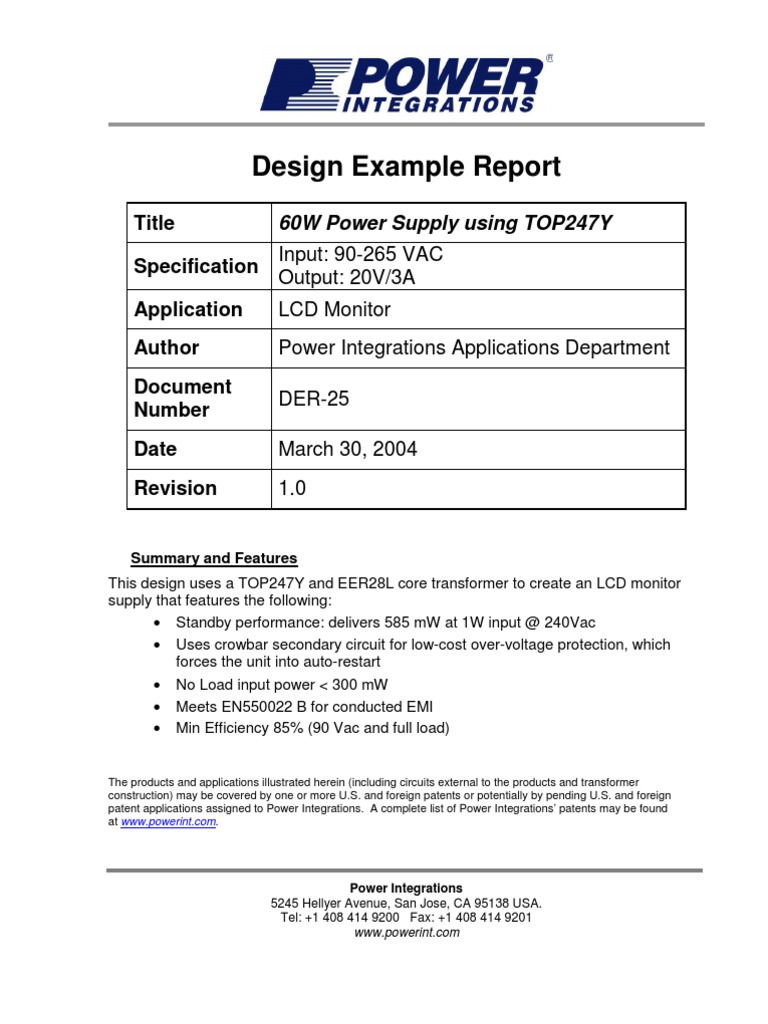Data Sheet Power Supply Transformer