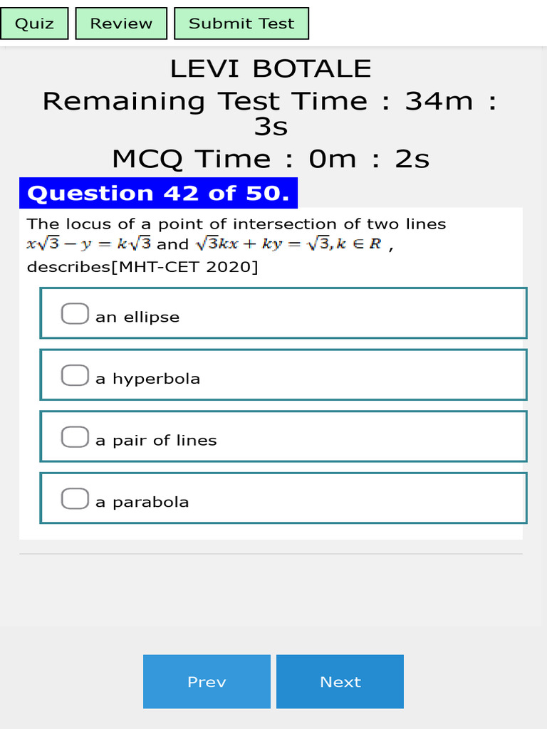 Class Test 33 | PDF