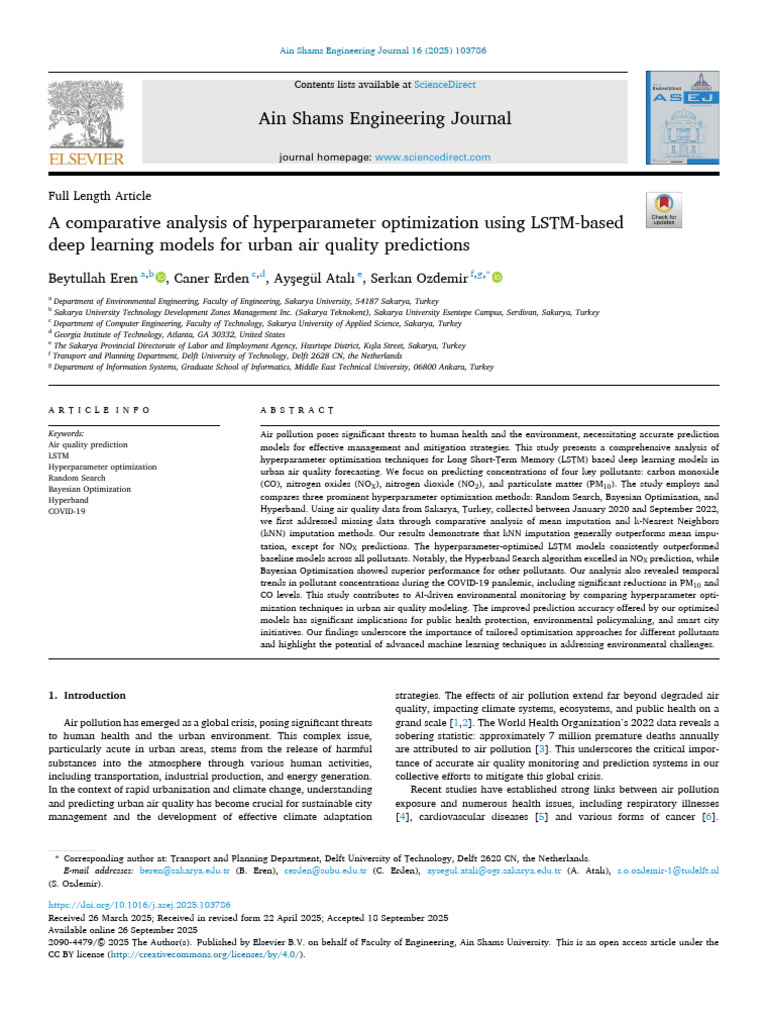 LSTM Hyperparameter Optimization for Air Quality | PDF | Mean Squared ...