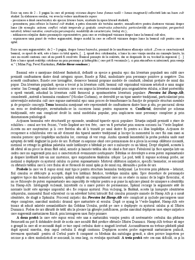 Viziunea Despre Lume Basm Cult