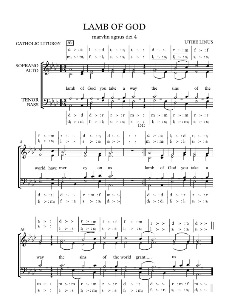 Chant liturgique : Agnus Dei | PDF | Graphèmes | Phonétique