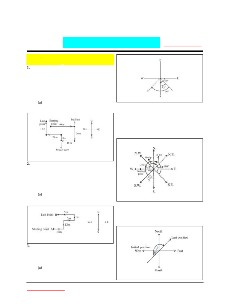 Direction Finding Problems and Solutions | PDF | Speed | Quantity