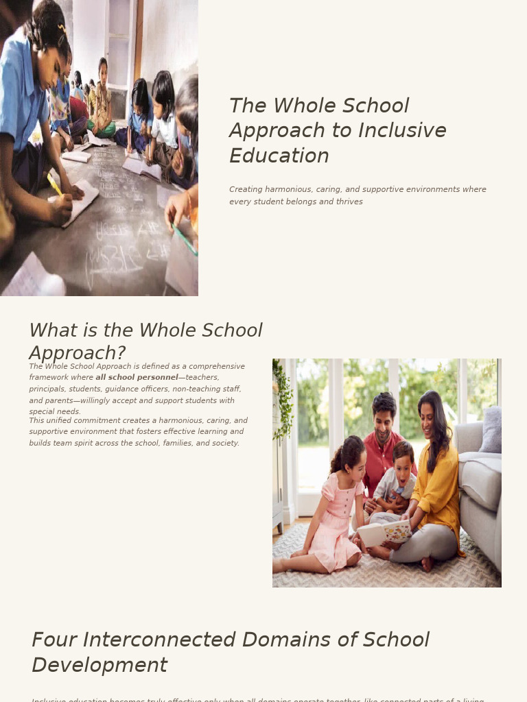 Whole School Approach to Inclusion | PDF | Inclusion (Education) | Teachers
