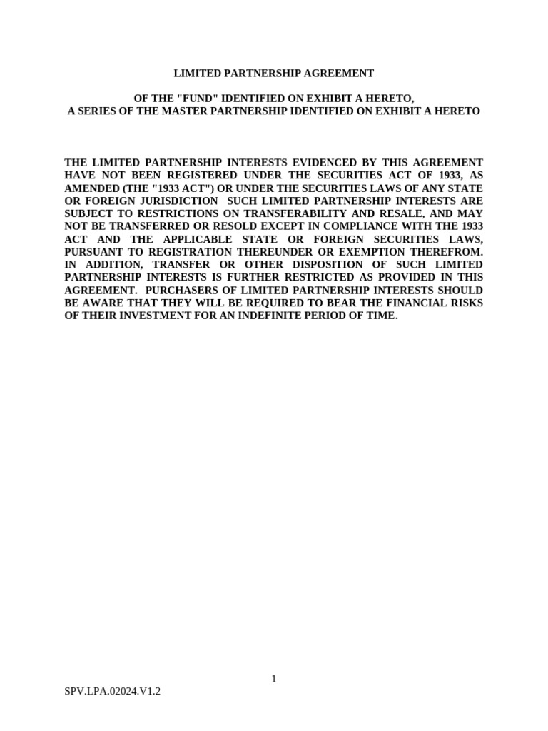 Fly Next 24 - Limited Partnership Agreement | PDF | Partnership ...