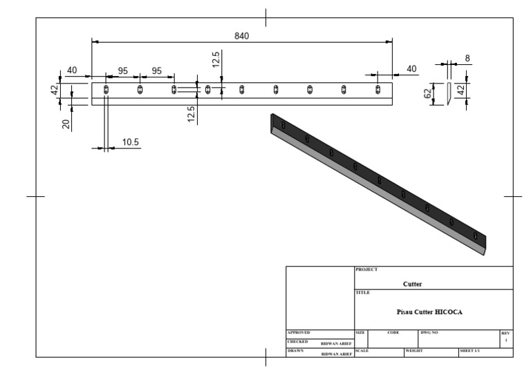 Pisau Cutter Drawing v0 | PDF