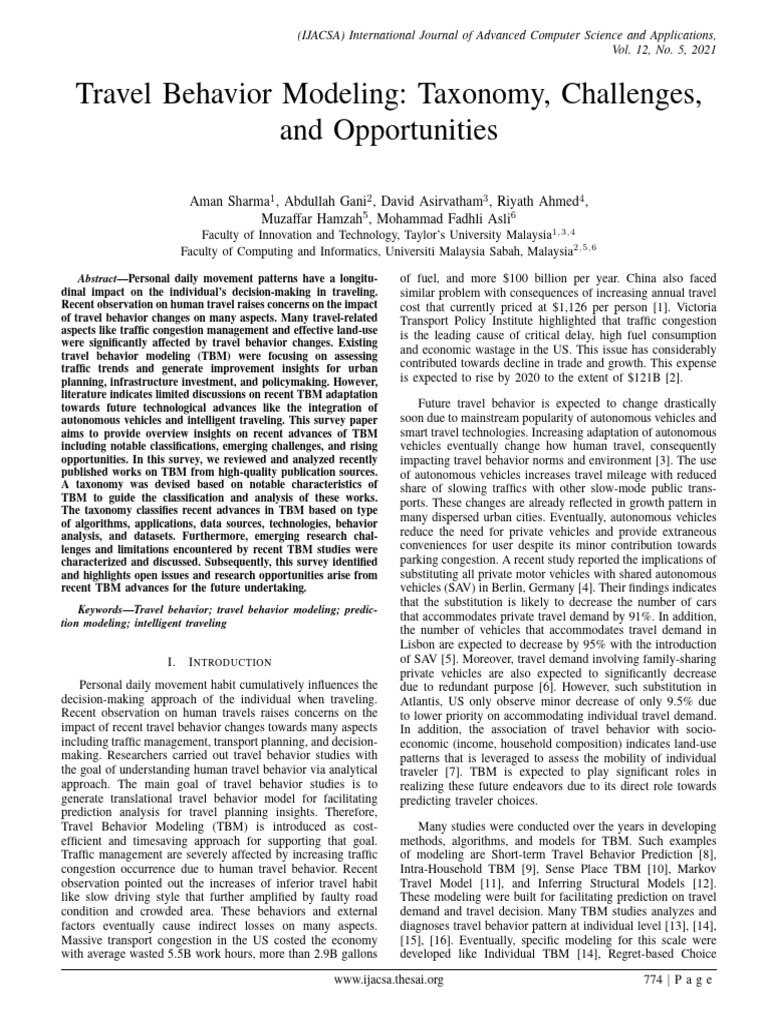 Travel Behavior Modeling Insights | PDF | Deep Learning | Forecasting