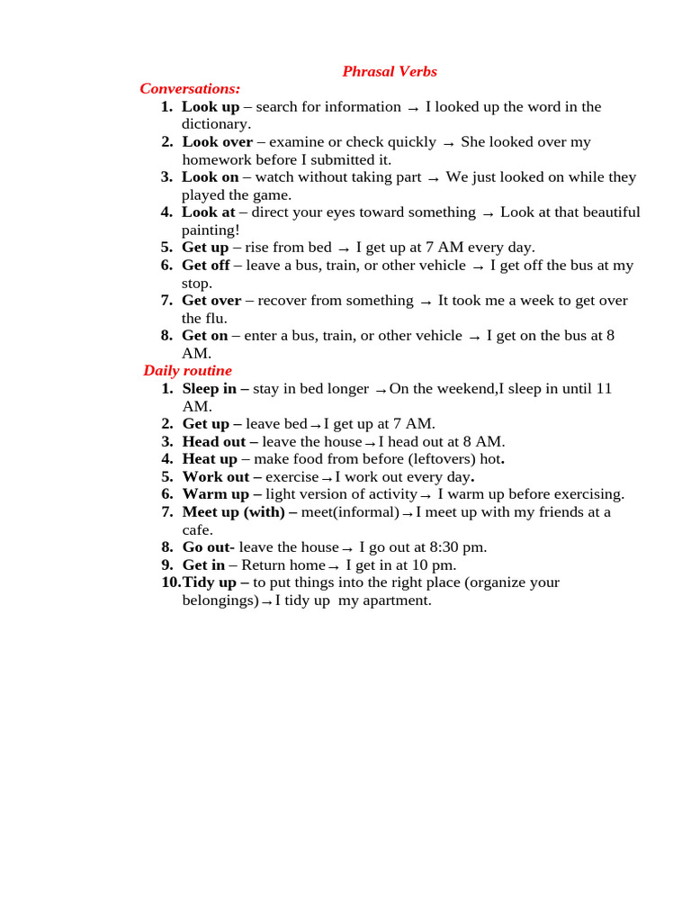 Essential Phrasal Verbs for Daily Life | PDF