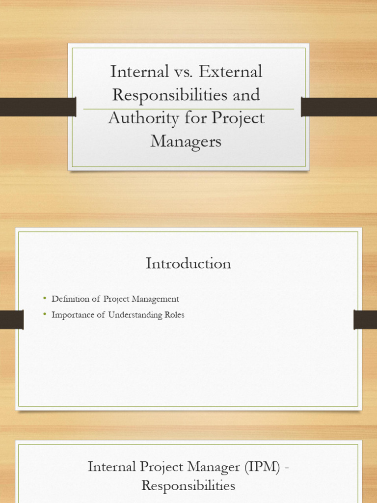 Project Manager Roles: IPM vs. EPM | PDF