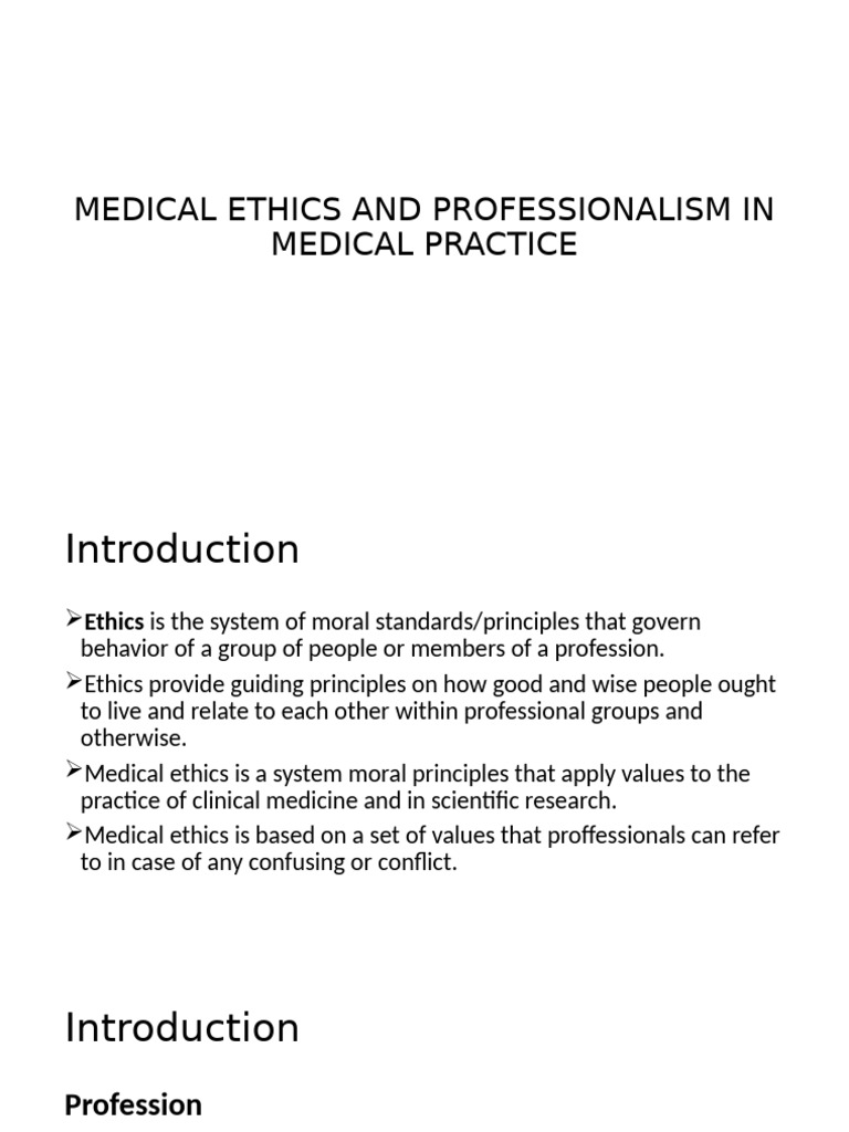 Medical Ethics and Professionalism Guide | PDF | Autonomy | Profession