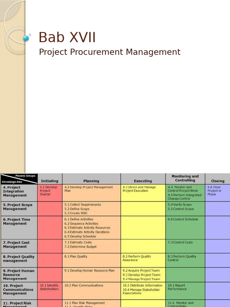 Bab XVII - Project Procurement Management | PDF