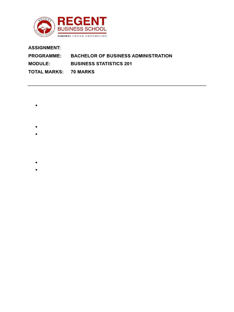 Business Statistics Assignment Guide | PDF | Regression Analysis ...