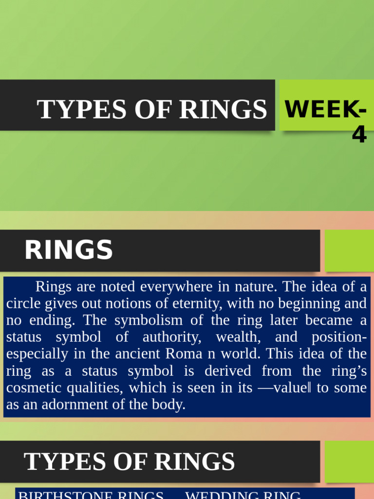 Week - 4-Types of Rings | PDF | Engagement | Softlines (Retail)