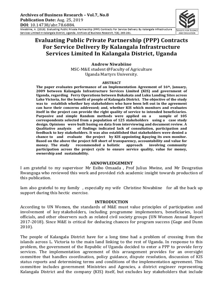 Evaluating PPP contract | PDF | Public–Private Partnership | Risk