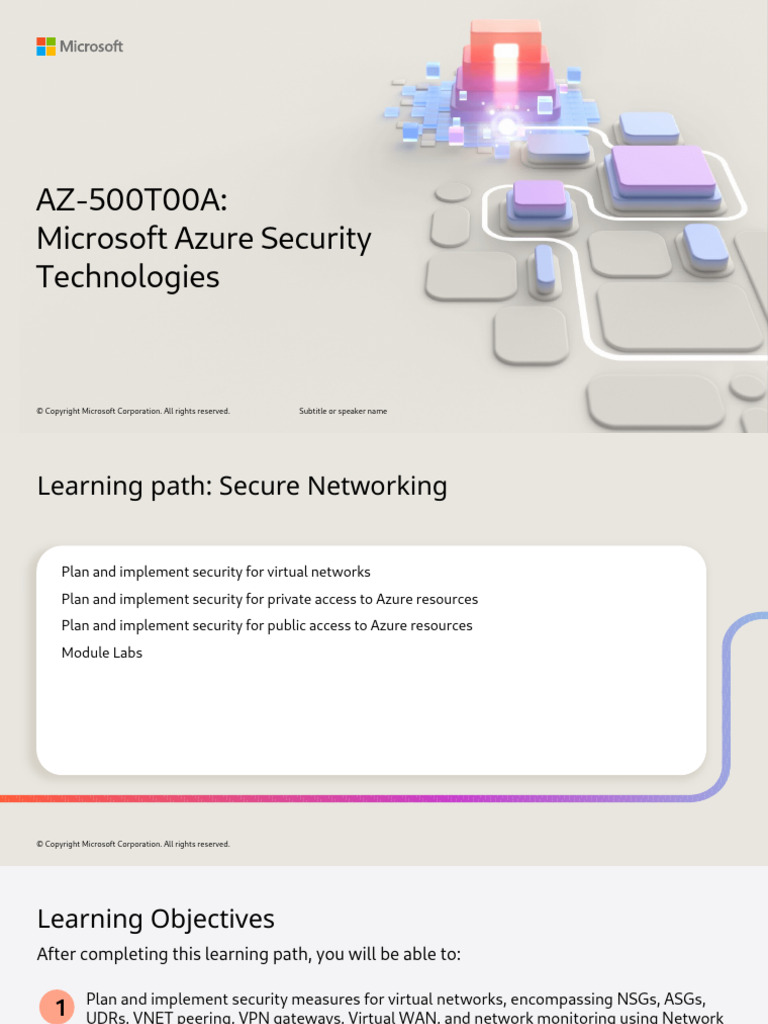 Azure Security Technologies Overview | PDF | Computer Network | Virtual ...