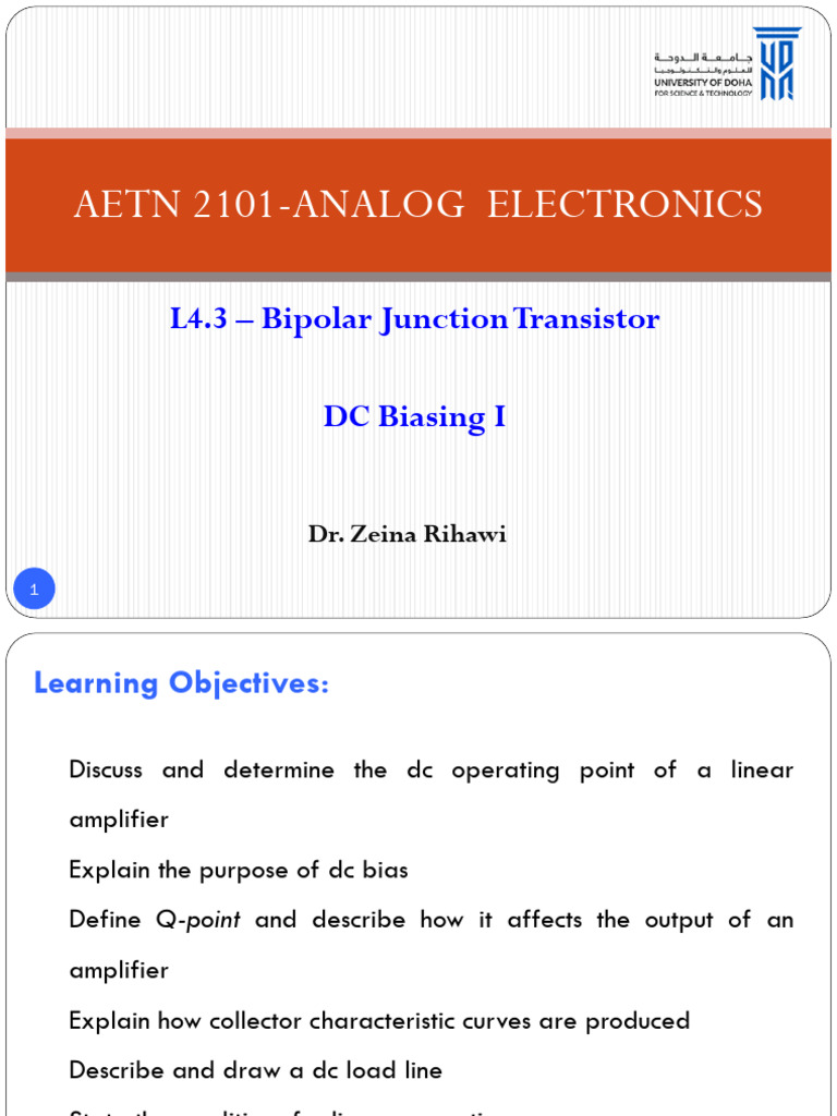 BJT DC Biasing and Q-Point Analysis | PDF | Bipolar Junction Transistor ...