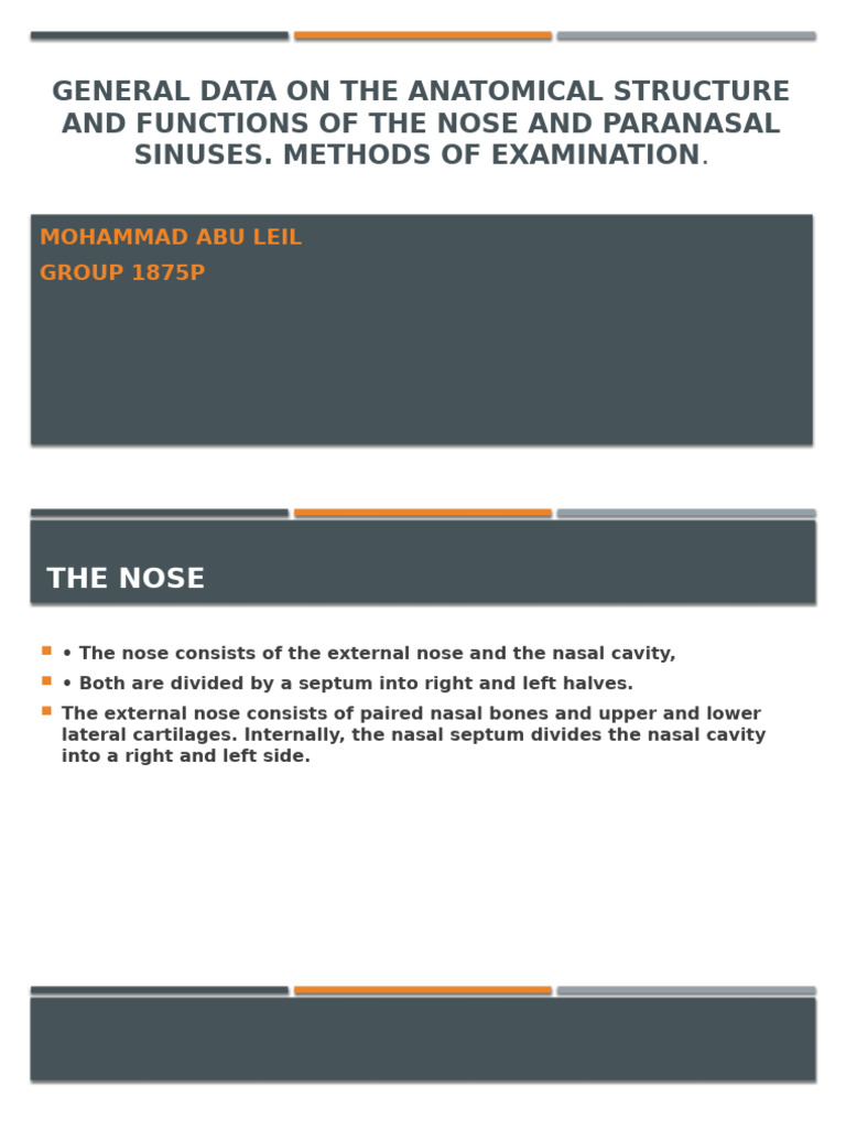 Anatomy and Examination of the Nose | PDF | Human Nose | Respiratory System