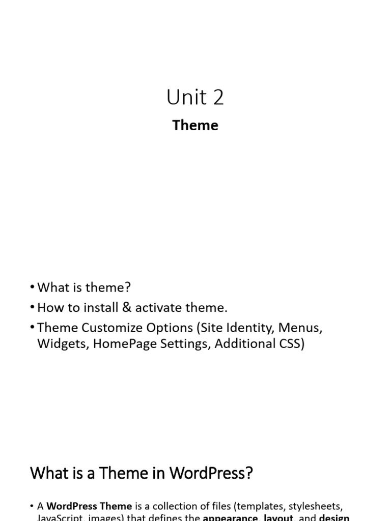 WordPress Theme Installation & Customization Guide | PDF