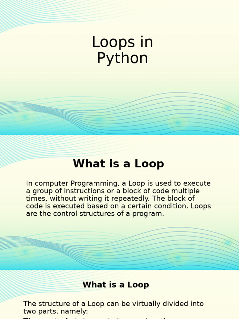 Notes Class 10 Python03 Loops | PDF | Control Flow | Programming Paradigms