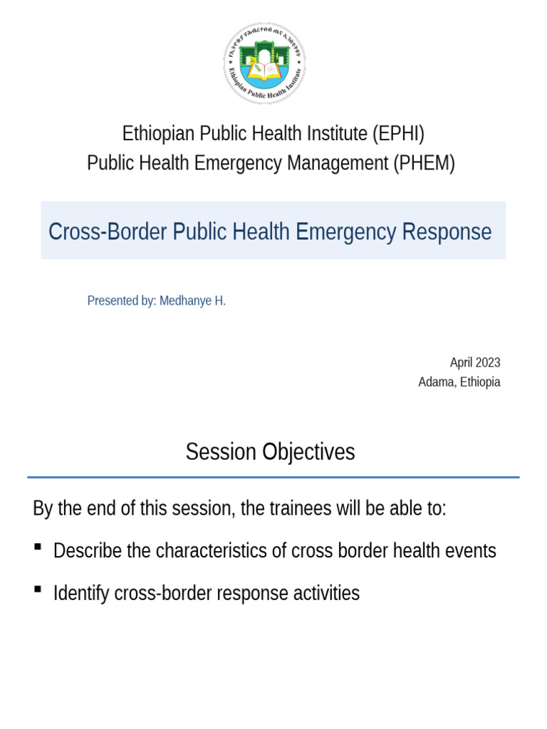 Cross-Border Public Health Response in Ethiopia | PDF | Infection ...