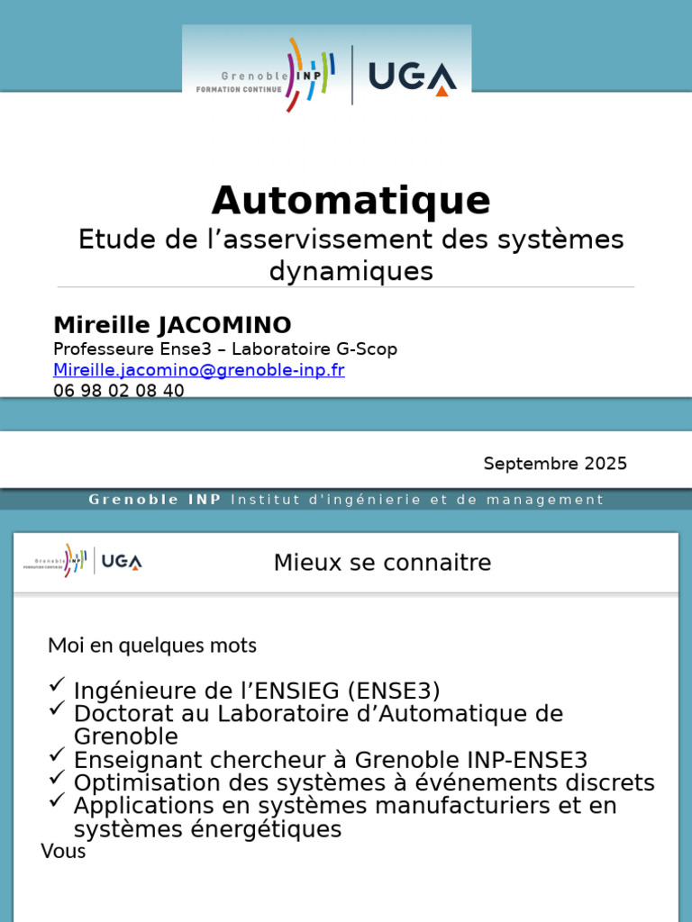 Asservissement des systèmes dynamiques | PDF | Régulation ...