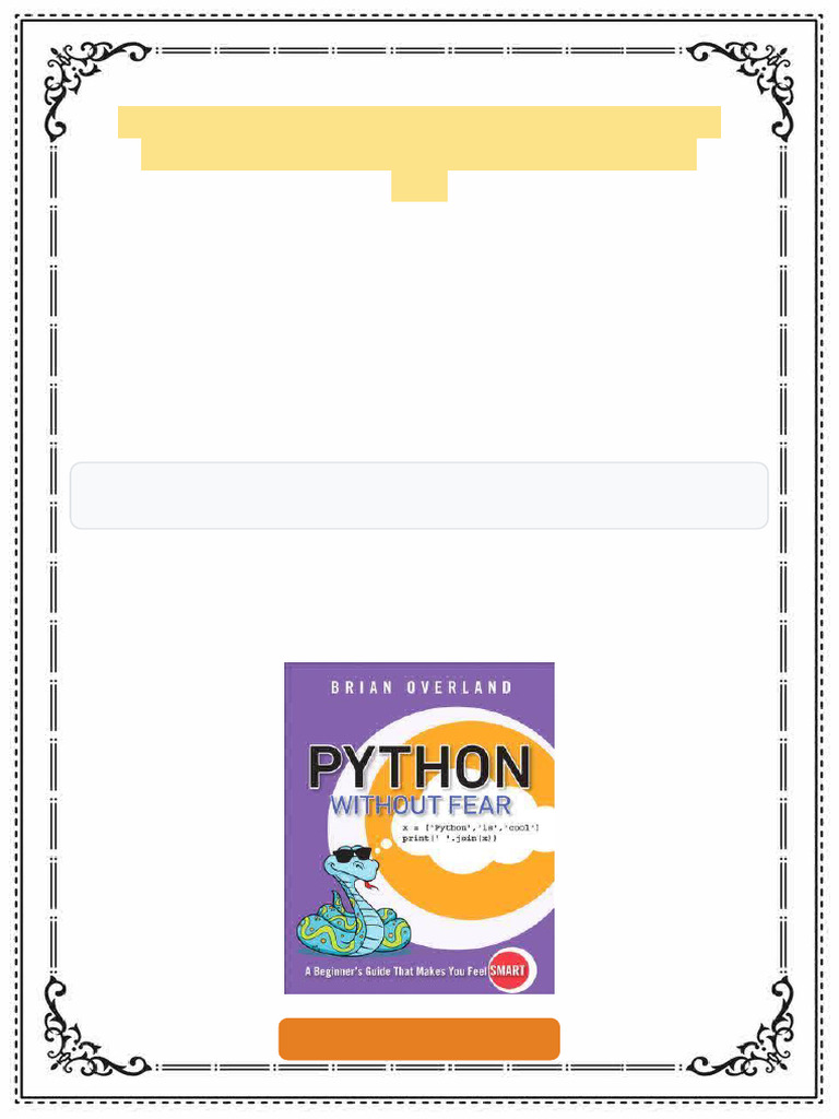 Python Without Fear 1st Edition Brian Overland ebook prototype ebook ...