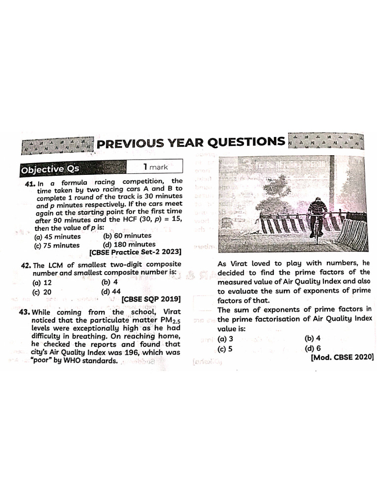 CH 1 Real Numbers Pyq | PDF