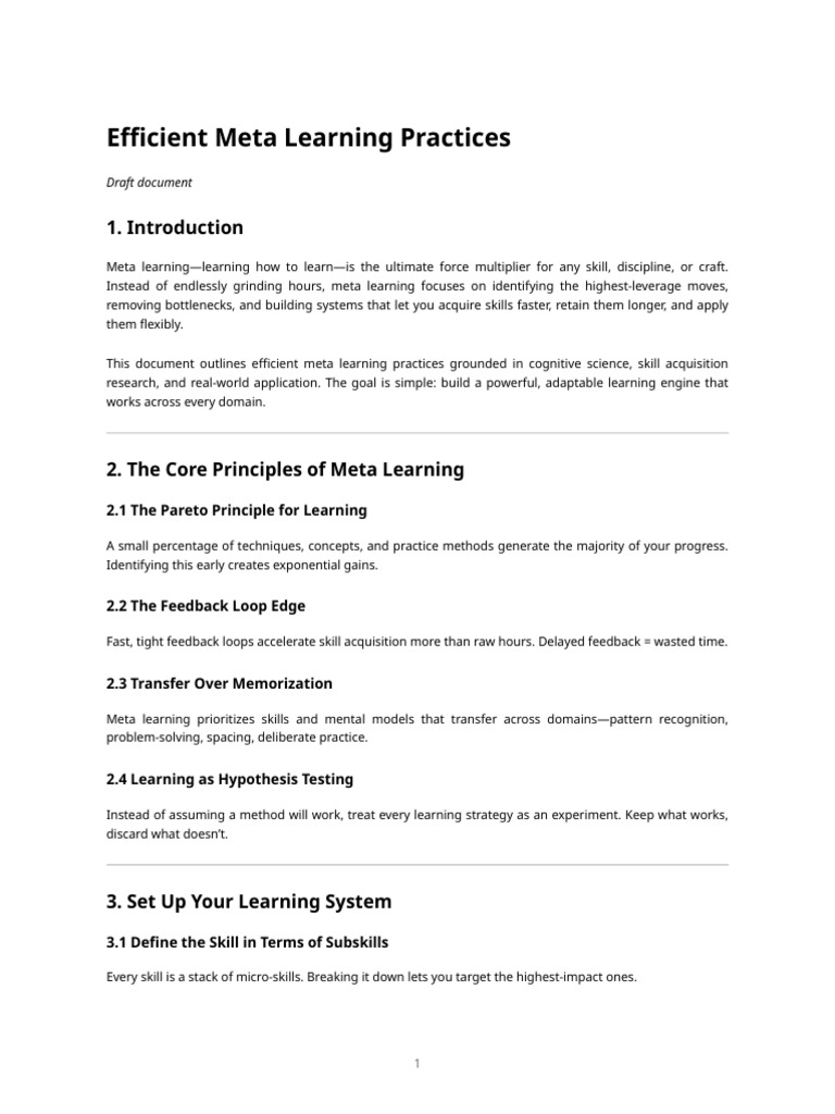 Efficient Meta Learning Practices | PDF | Learning | Memory