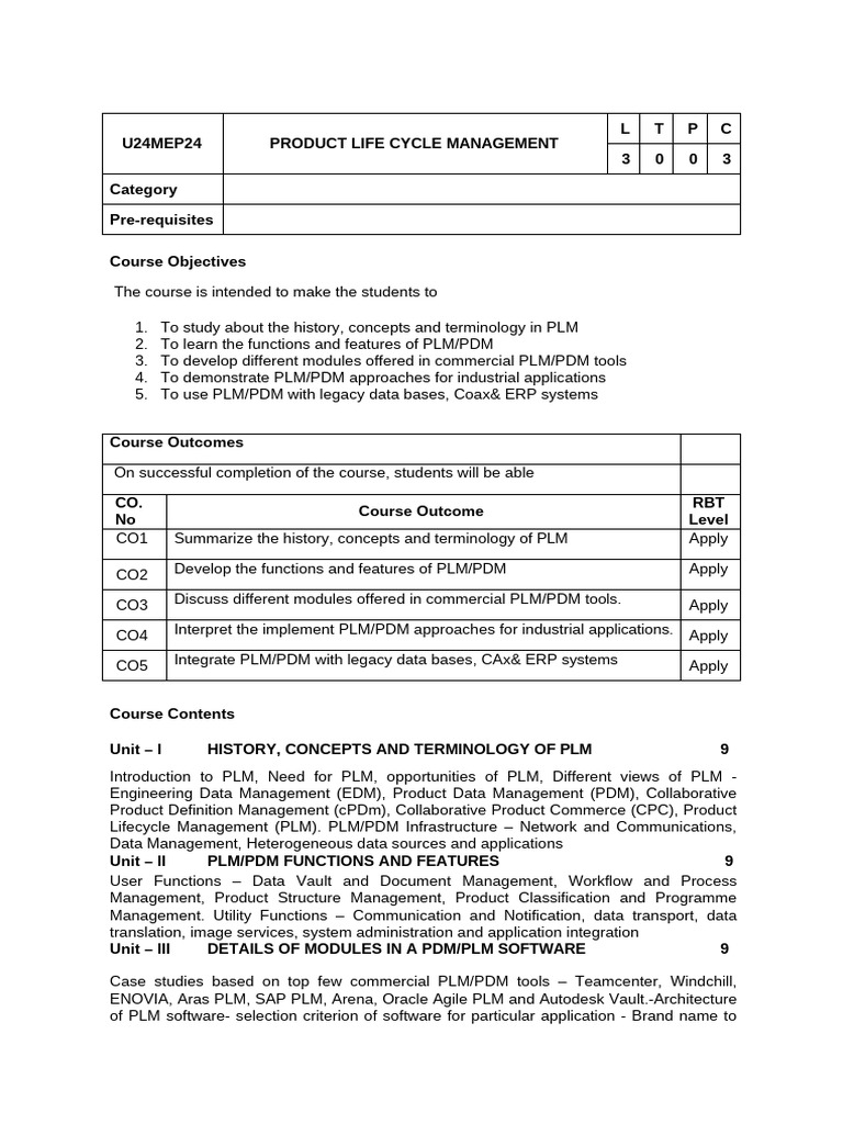 U24mep24 - Product Life Cycle Management | PDF | Product Lifecycle ...