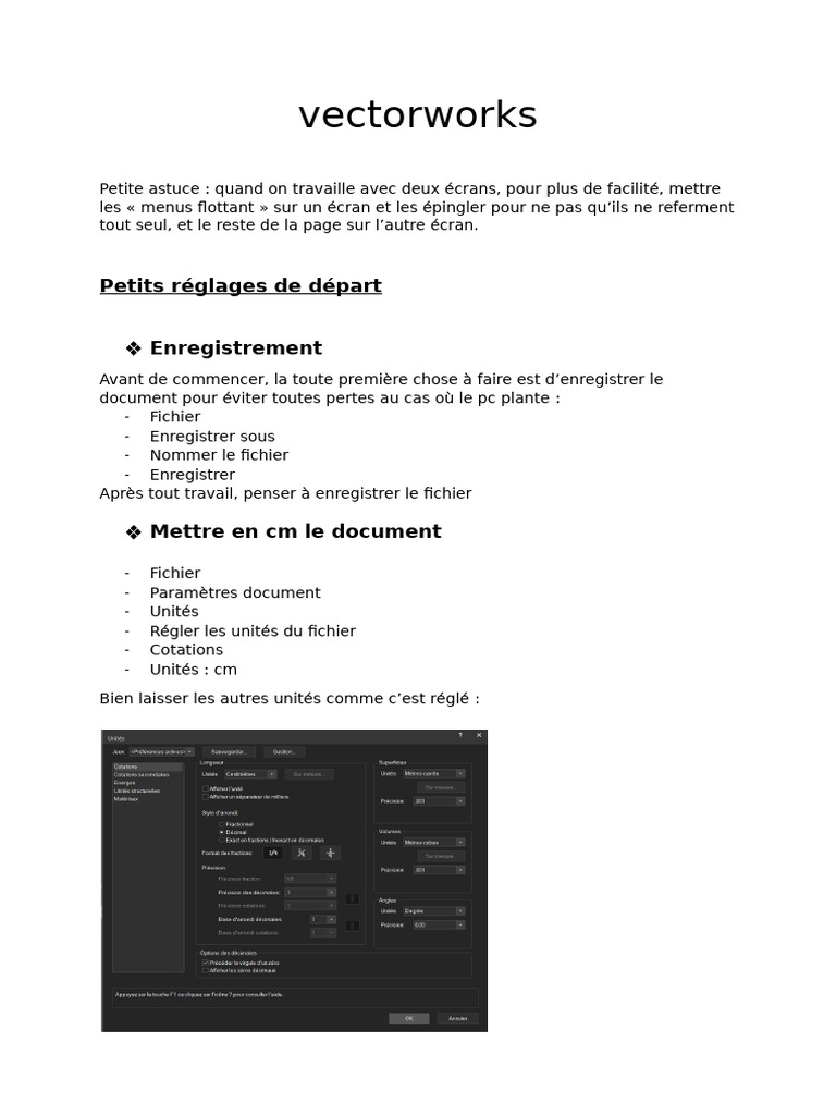 Guide pratique pour Vectorworks | PDF | Fenêtre | Sauvegarde (informatique)