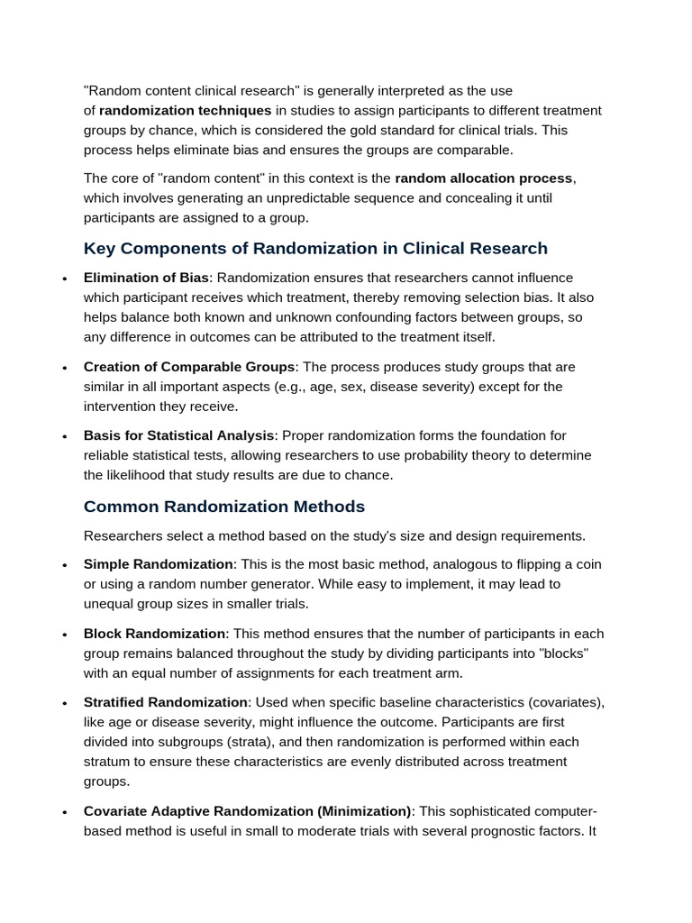 Understanding Randomization in Clinical Trials | PDF | Research Methods ...