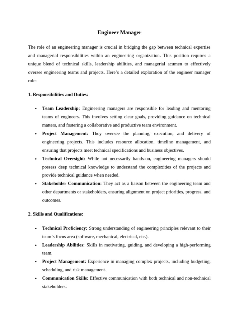 Engineering Manager Role Explained | PDF | Leadership | Engineering