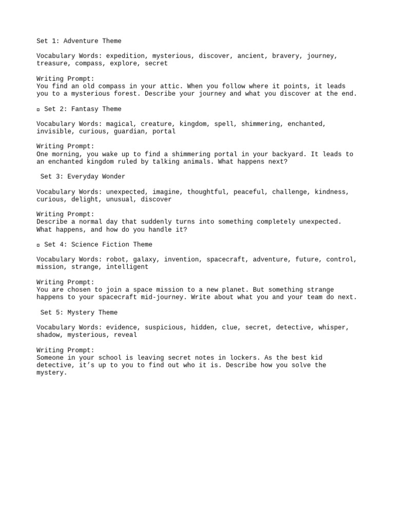 Writing Prompts | PDF