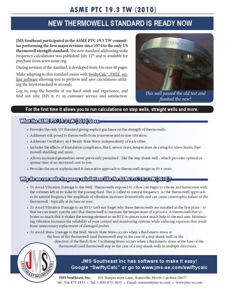 SwiftyCalc Wake Frequency Calculation Using The ASME PTC 19.3 TW