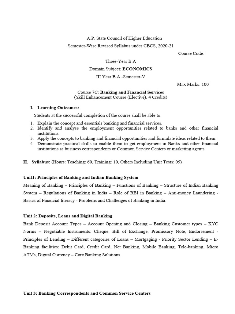 ECO SEM V 7C | PDF | Banks | Loans