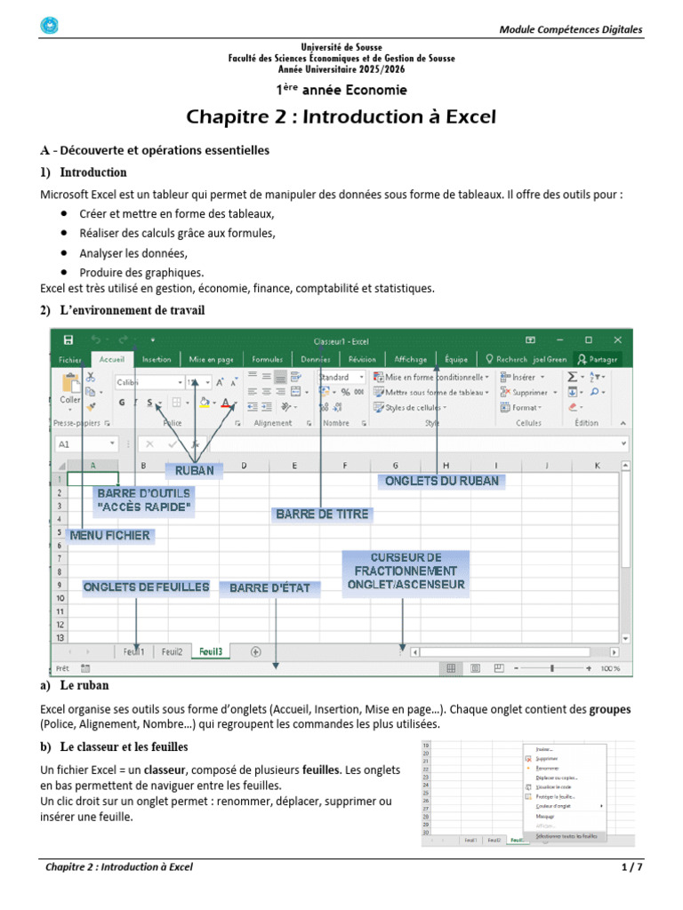 Introduction à Excel : Guide Pratique | PDF | Microsoft Excel | Calcul ...