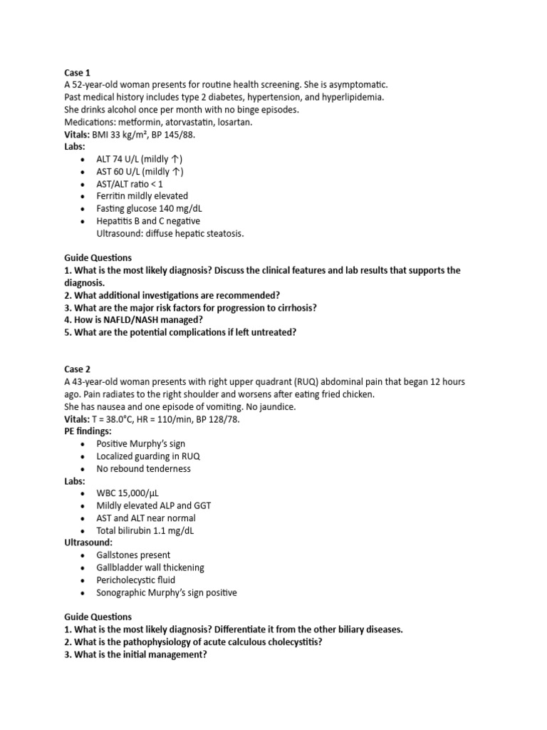 Case BCCM Med 2 GI Topics | PDF | Alcohol And Health | Alcohol