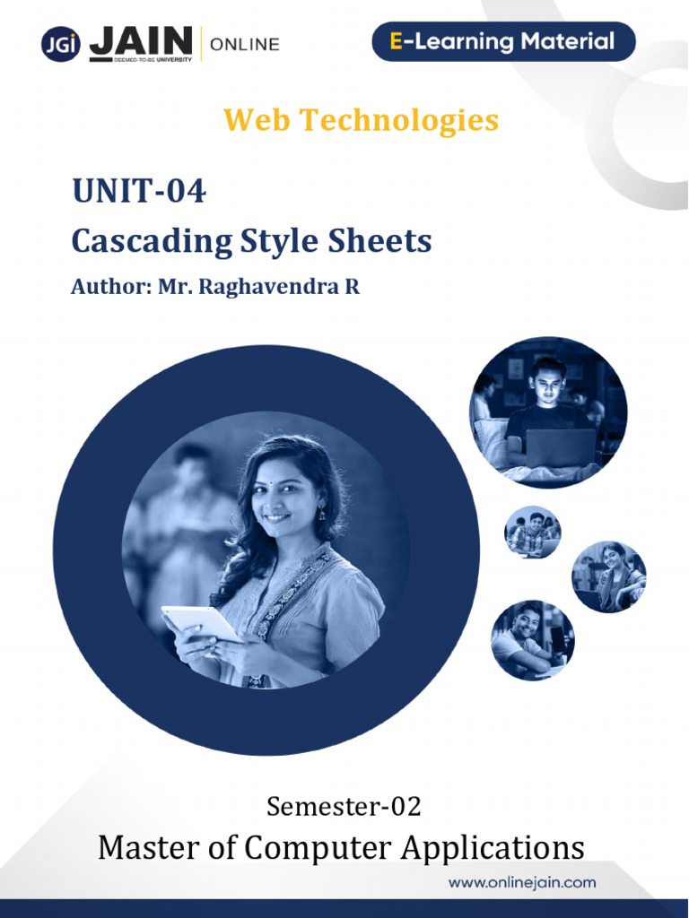 MCA S 2 Web Technologies U4 | PDF | Html | Computer Programming