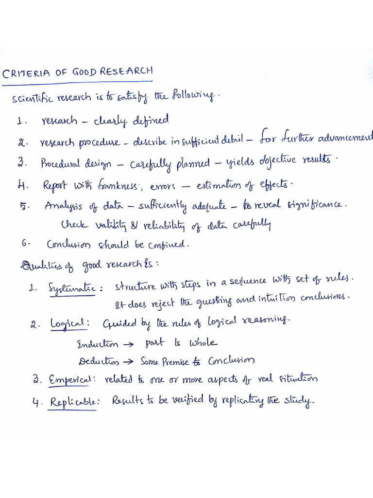 Criteria of Good Research | PDF
