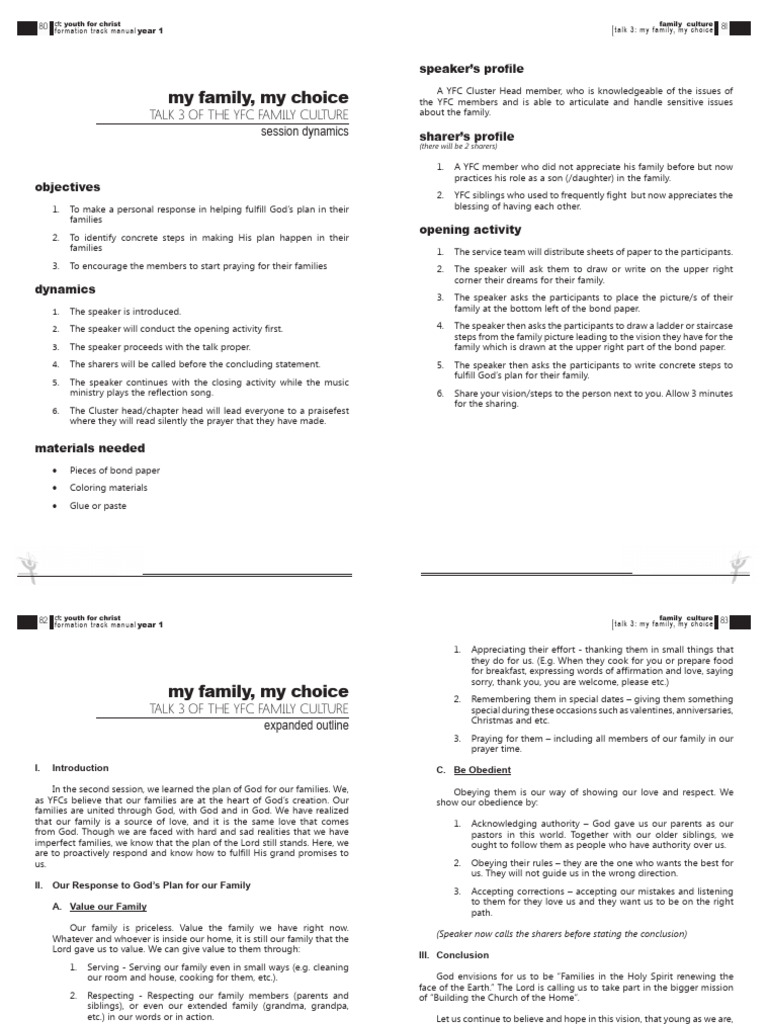 Family Culture: My Choice, My Family | PDF | Prayer | Religious Belief ...