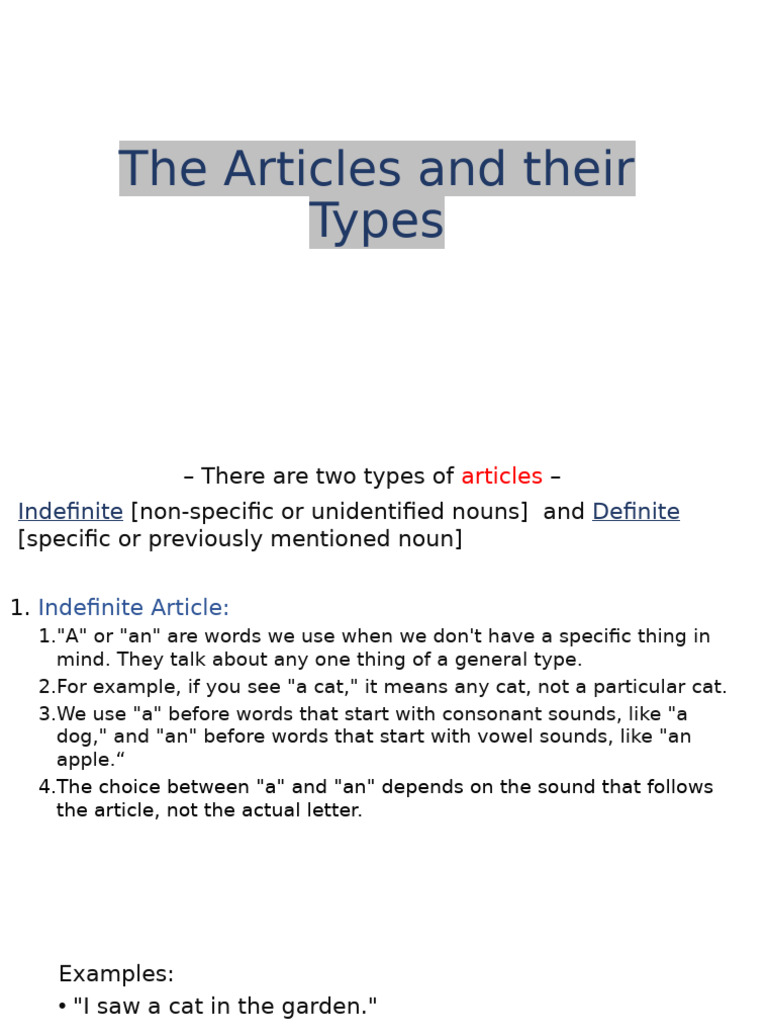 Understanding Articles: A vs. An vs. The | PDF | Word | Languages