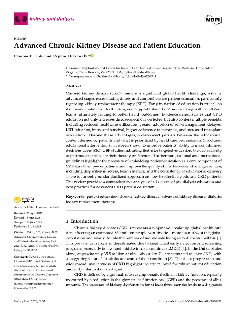 Advanced CKD Patient Education Strategies | PDF | Chronic Kidney ...