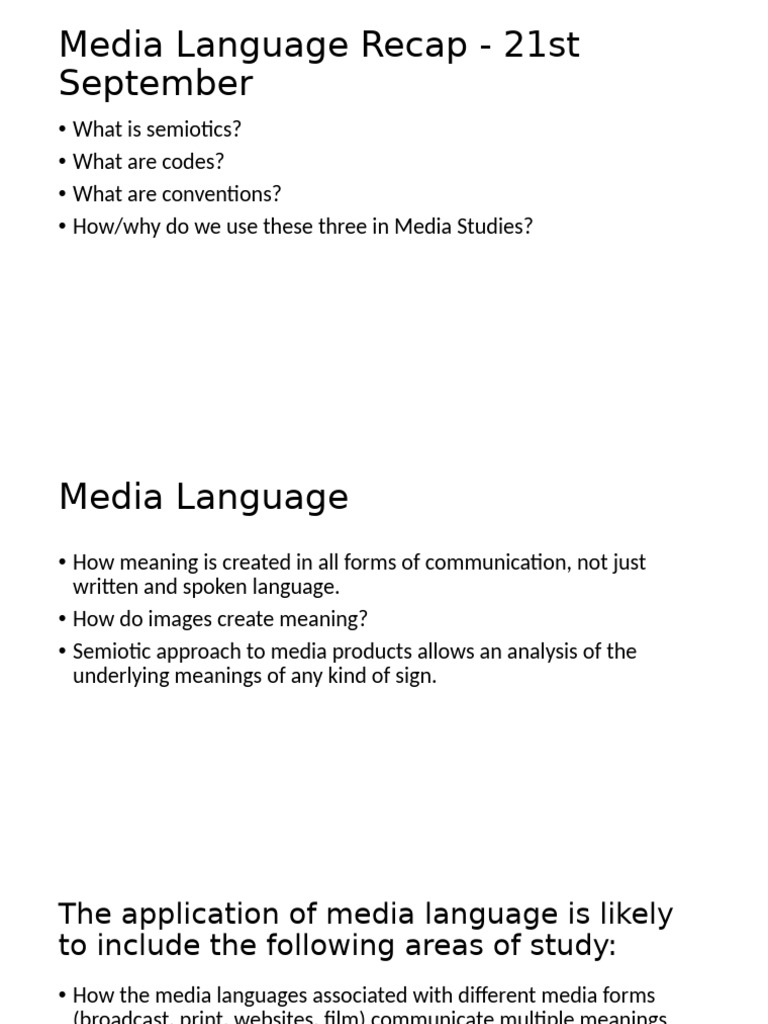 Understanding Media Language and Semiotics | PDF | Semiotics | Narrative