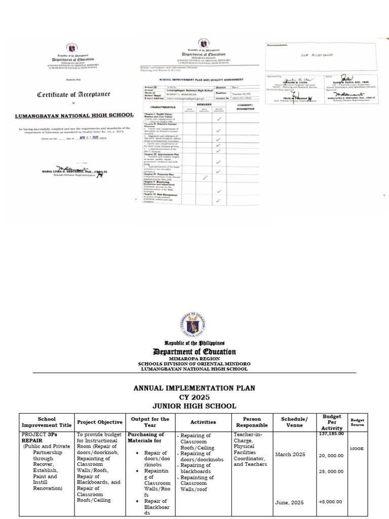 2025 Annual Implementation Plan for JHS | PDF