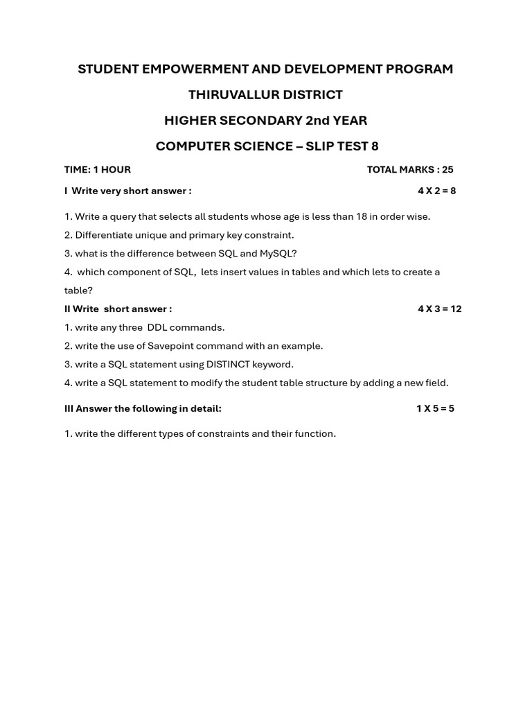 12 CS SLIP TEST 8 | PDF