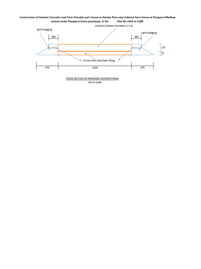 Cement Concrete Road Construction Plan | PDF