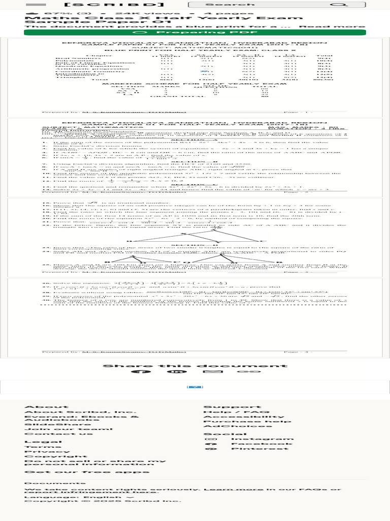 Class X Maths Half Yearly Exam Paper | PDF | Equations | Polynomial
