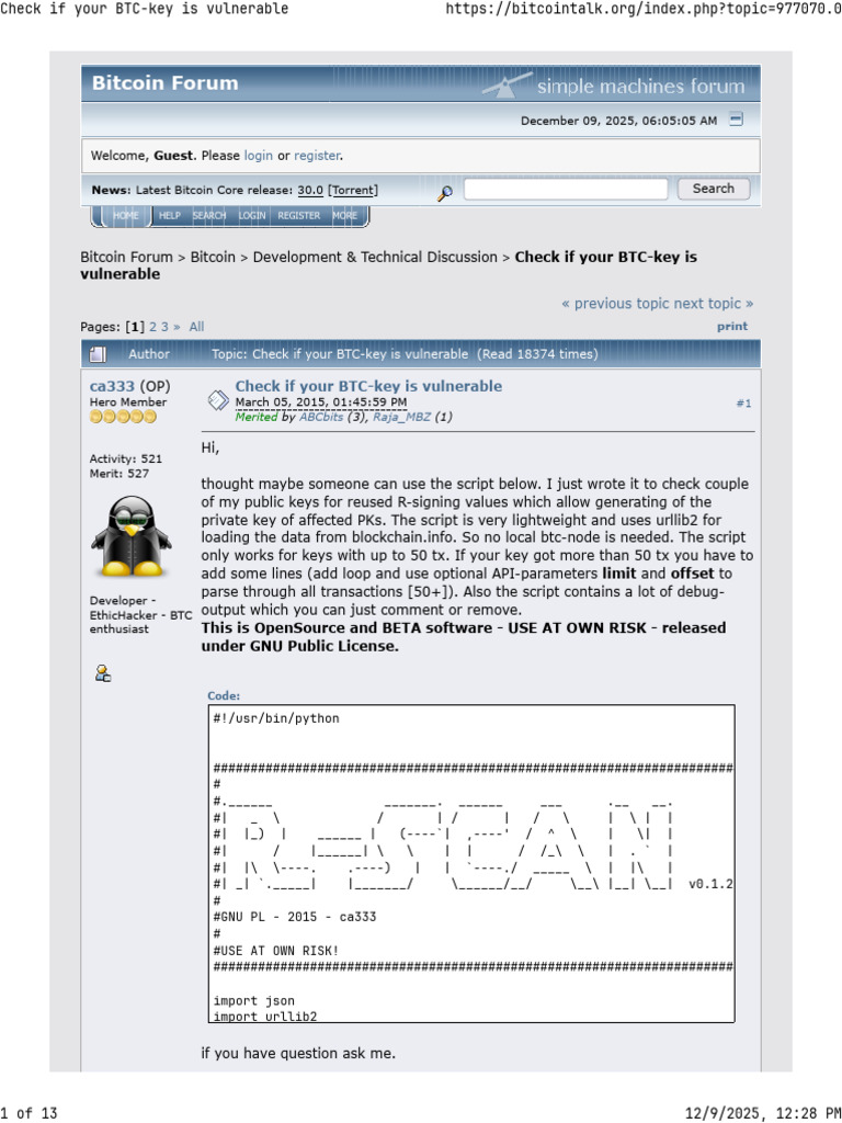 Check if Your BTC-key is Vulnerable | PDF | Bitcoin | Cryptocurrency