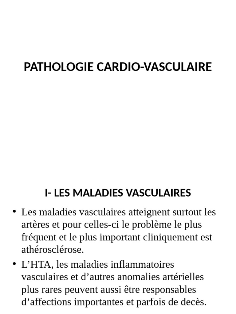 Pathologies cardiovasculaires et vascularites | PDF | Athérosclérose ...