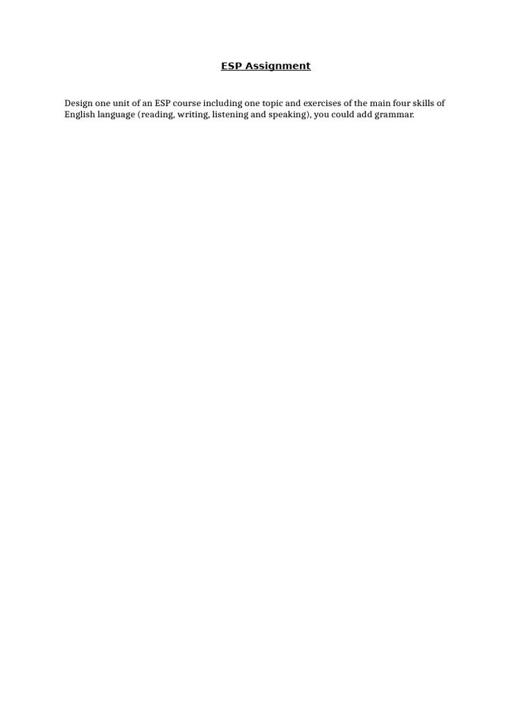 ESP Course Unit Design Guide | PDF